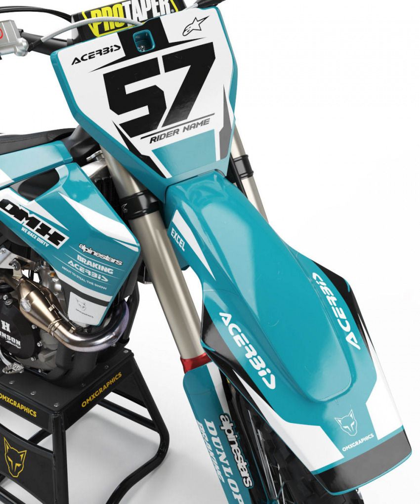 Husqvarna Graphics Kit Dazzle Teal Front