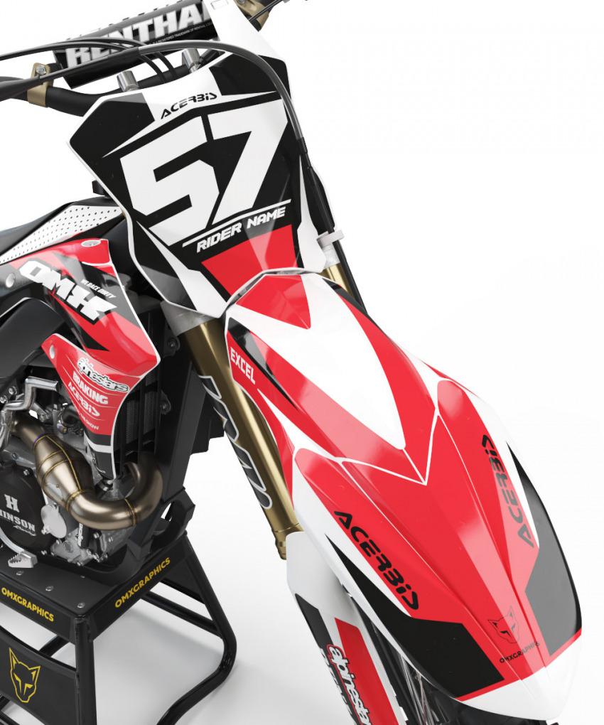 Kawasaki Dirt Bike Graphics Dazzle Red Front