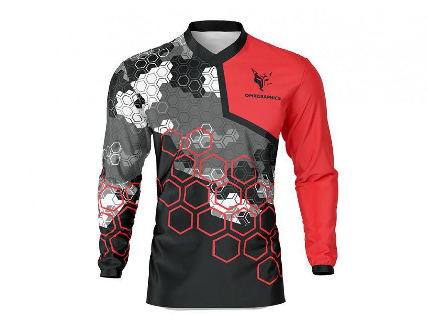 Element black red mx jersey front