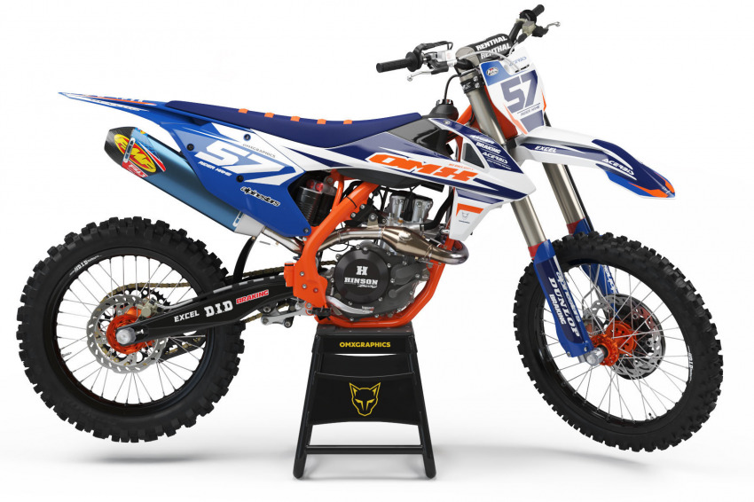 Custom graphics kit for KTM MX bike