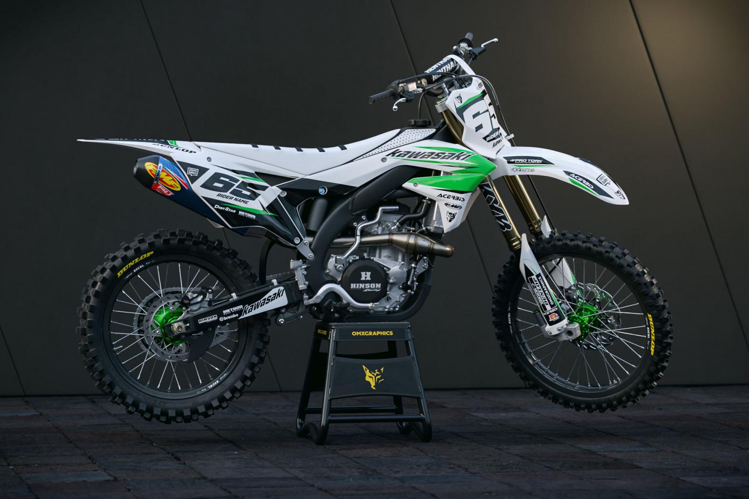 Kawasaki Graphics 'ATTACK WHITE' Kit OMXGraphics Superb Quality