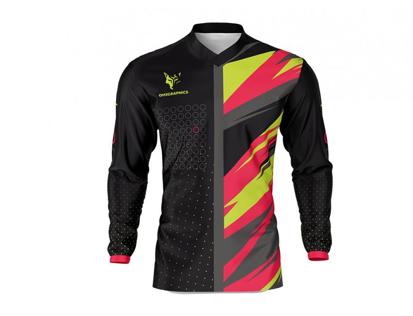 Motocross Jersey Chase Black Flash Front