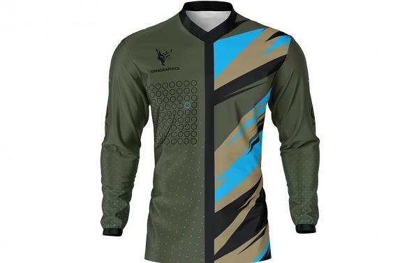 Motocross Jersey Chase Dark Green Front