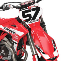 Red and White Customizable graphics set for GasGas bike - Front