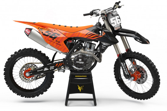 Orange and Black animal print Graphics for KTM