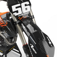 Orange and Black animal print Graphics for KTM - Front