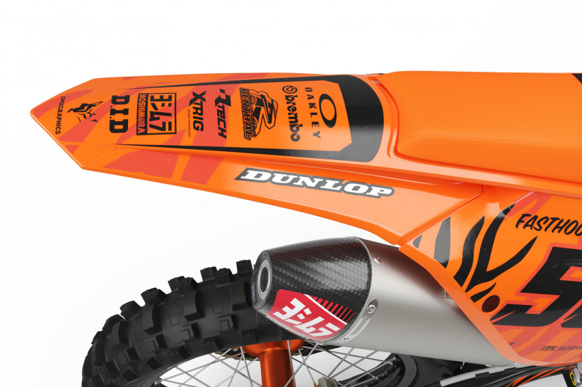 Orange and Black animal print Graphics for KTM - Back