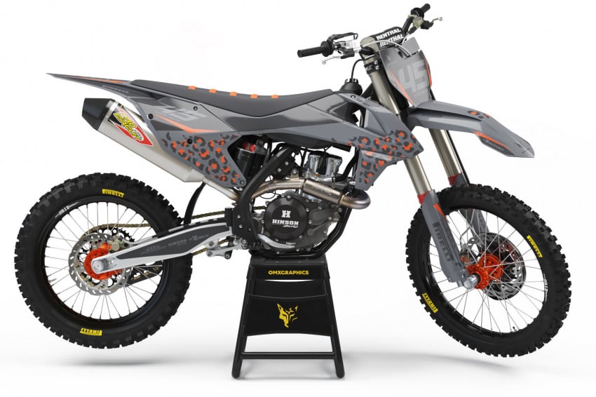 Grey and orange animal print KTM Graphics