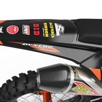 Custom Black and Orange KTM Dirt bike Graphics - Back