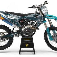 Dark Blue Teal and White Custom set for KTM