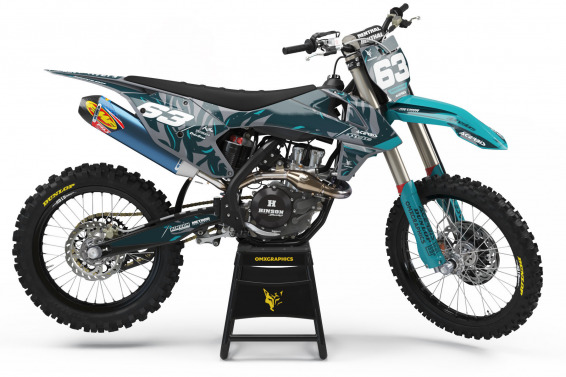 Dark Blue Teal and White Custom set for KTM