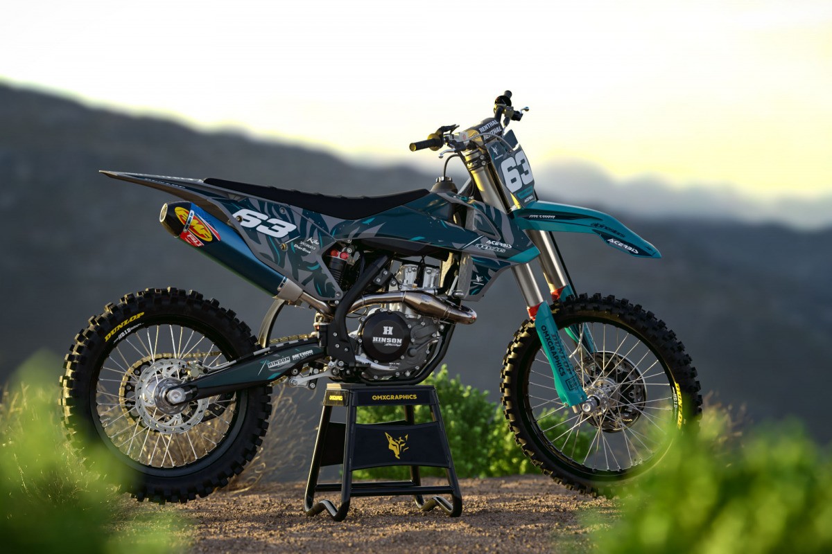 Dark Blue Teal and White Custom set for KTM - Promo