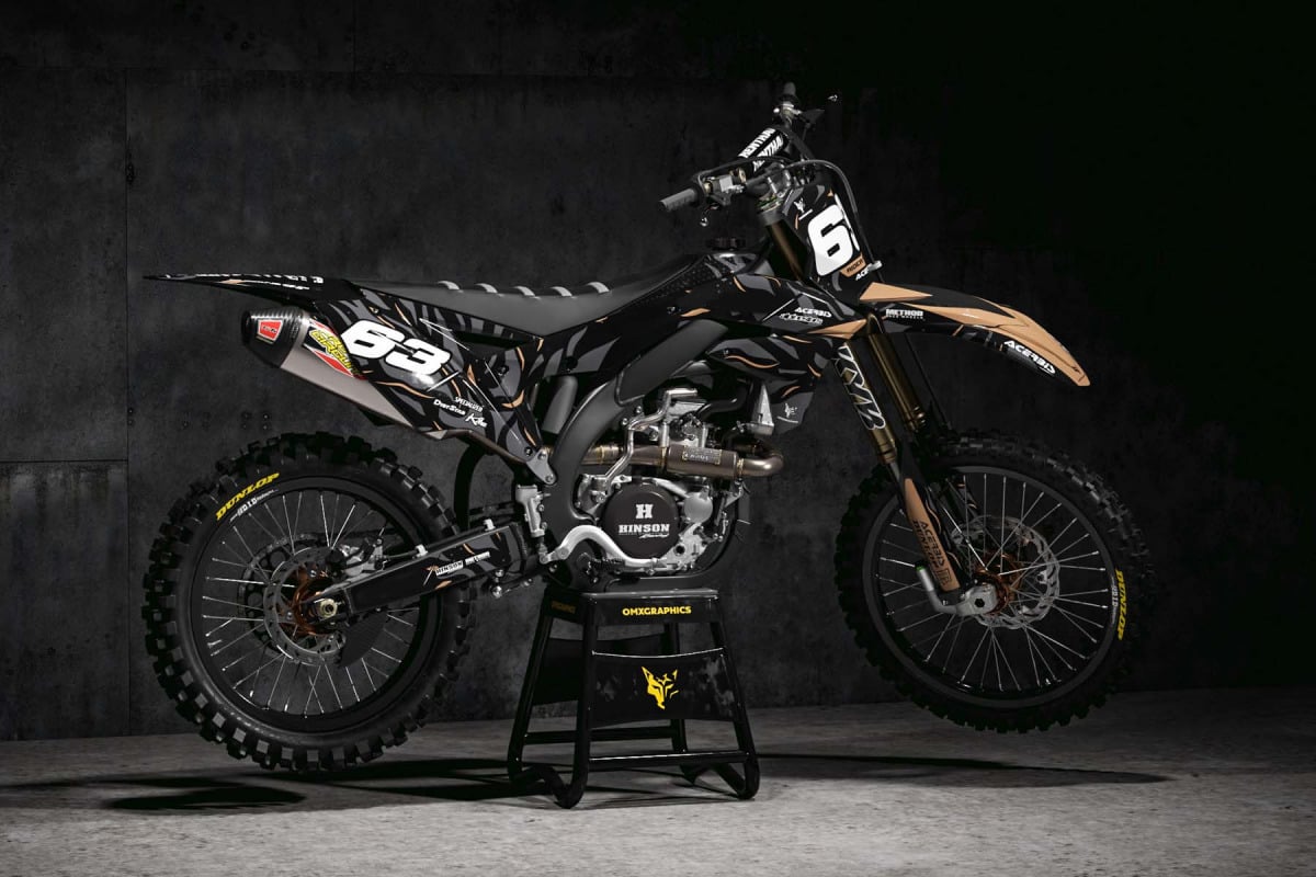Kawasaki Motocross Graphics Kit Siberian Grey Promo