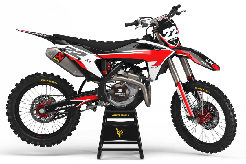 Custom Factory Graphics set for GasGas dirt bike