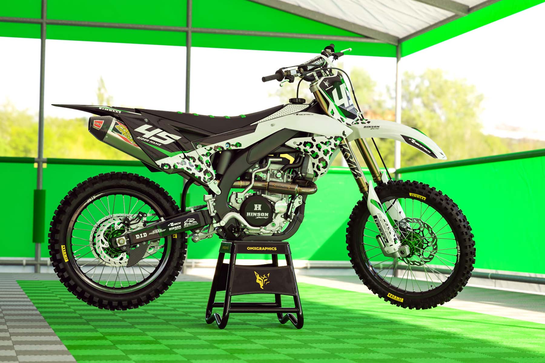 Custom Kawasaki Mx Graphics Kit Amur Promo