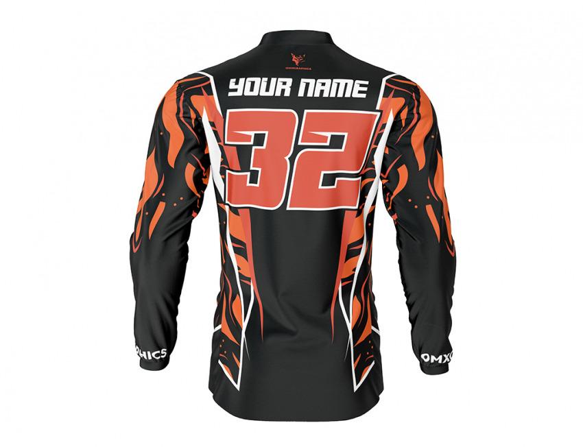 Motocross Jersey Siberian Black Orange Back