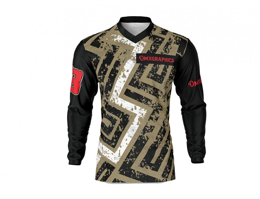 Mx Jersey Throwback Black Sand Front