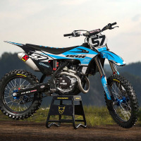 Blue Graphics set for GasGas Dirt Bike - Promo