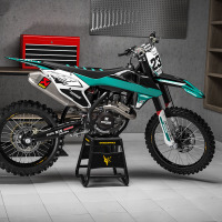 Custom dark Teal White and Black KTM graphics set - Promo