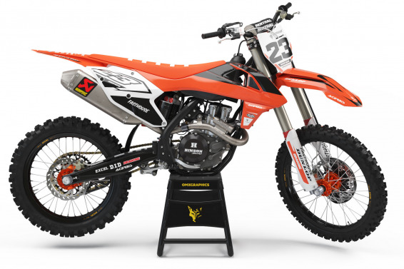 Custom Orange KTM Dirt bike graphics kit