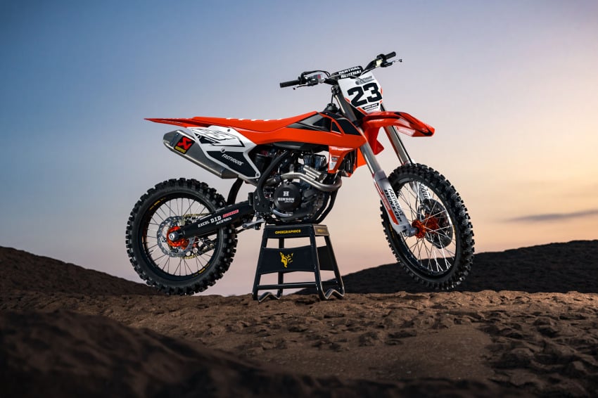 Custom Orange KTM Dirt bike graphics kit - Promo