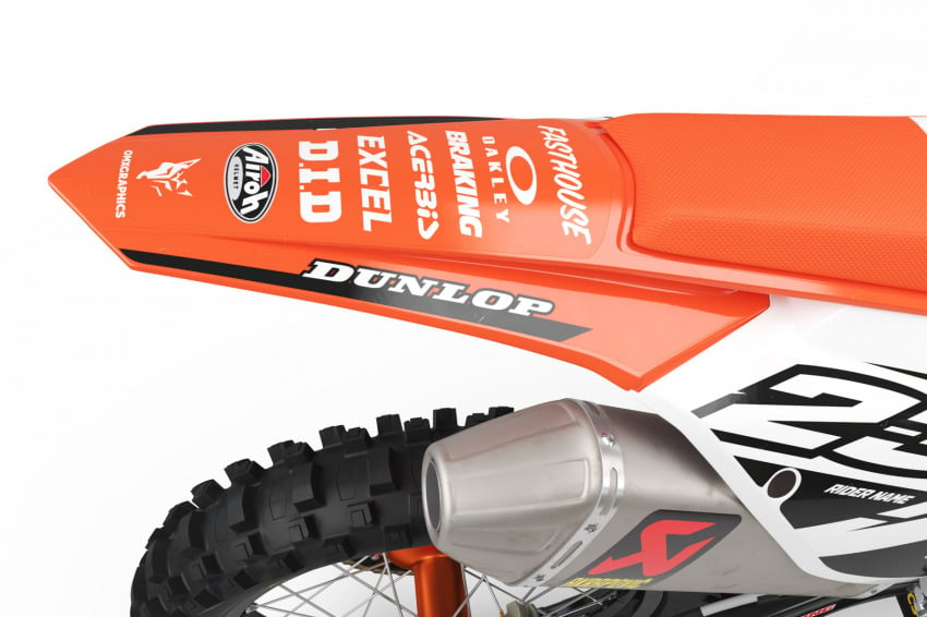 Custom Orange KTM Dirt bike graphics kit - Back