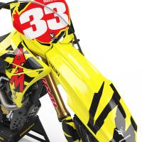 Suzuki Retro Motocross Graphics Kit Front