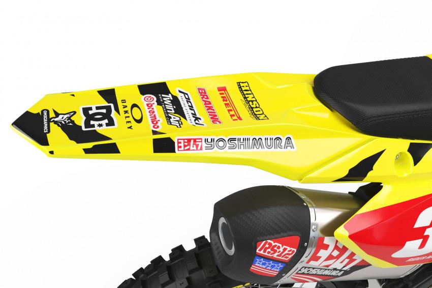 Suzuki Retro Motocross Graphics Kit Tail