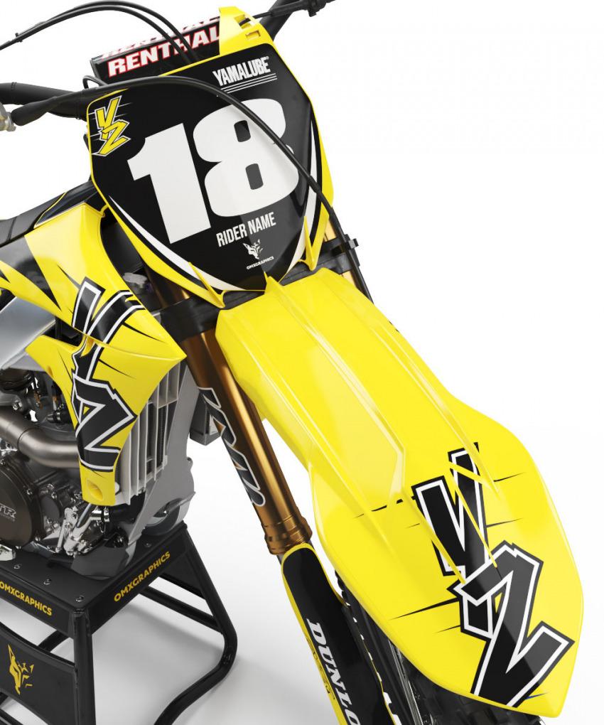 Yamaha Retro Mx Graphics Black Yellow Front