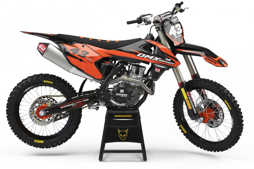 Orange and Black Custom logo Graphics for KTM