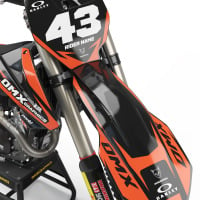 Orange and Black Custom logo Graphics for KTM - Front