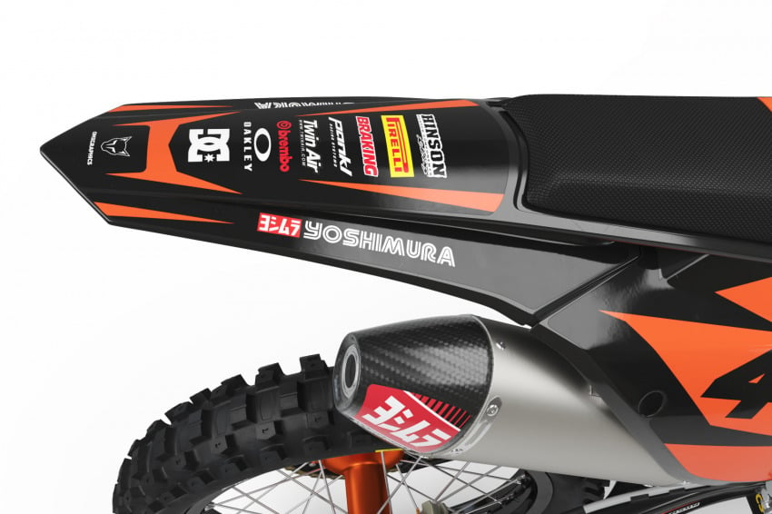 Orange and Black Custom logo Graphics for KTM - Back