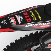 GasGas Dirt Bike Graphics Kit Razor Black Red Tail