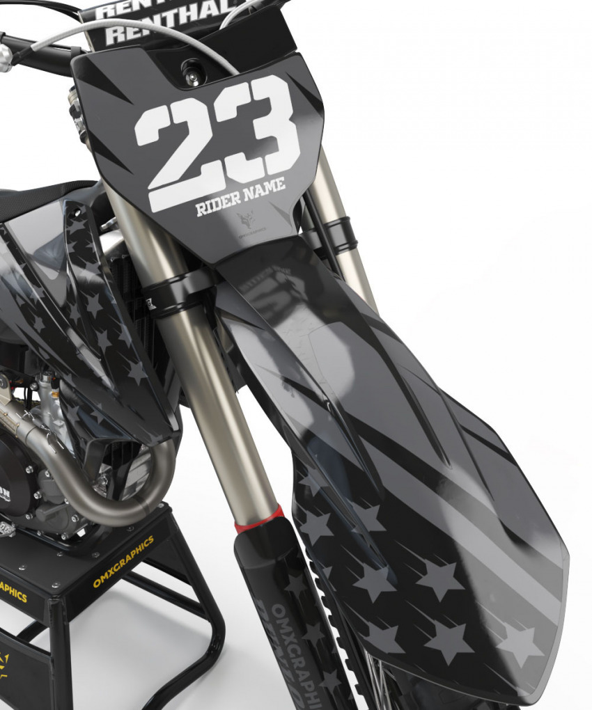 KTM Dirt Bike Graphics Kit Nation Dark Front