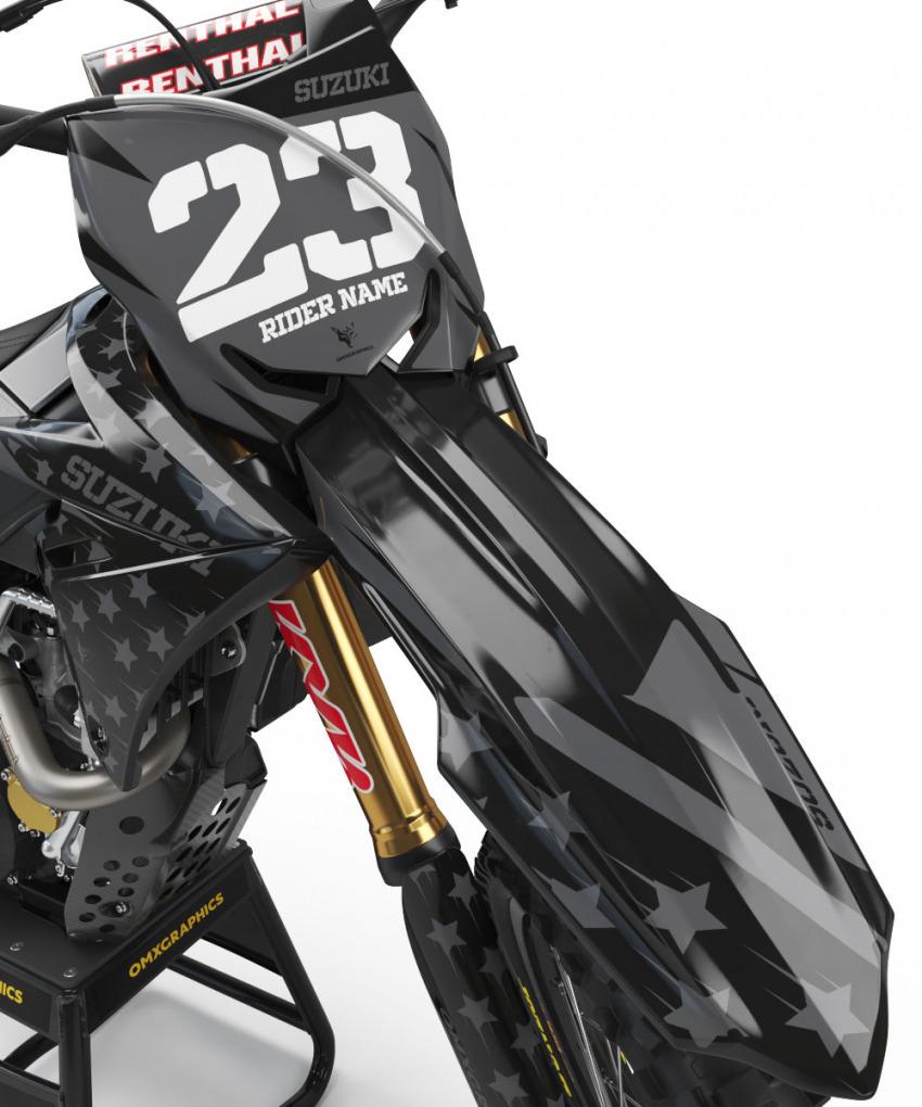 Suzuki Motocross Graphics Kit Nation Dark Front