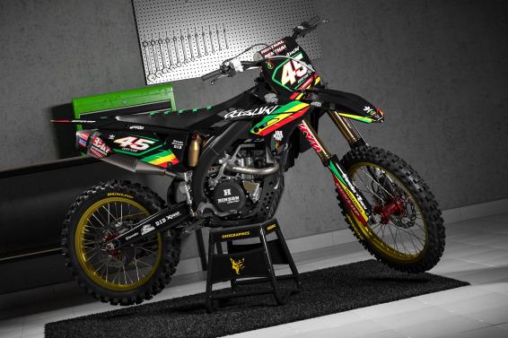 Suzuki Motocross Graphics Kit Rasta Promo