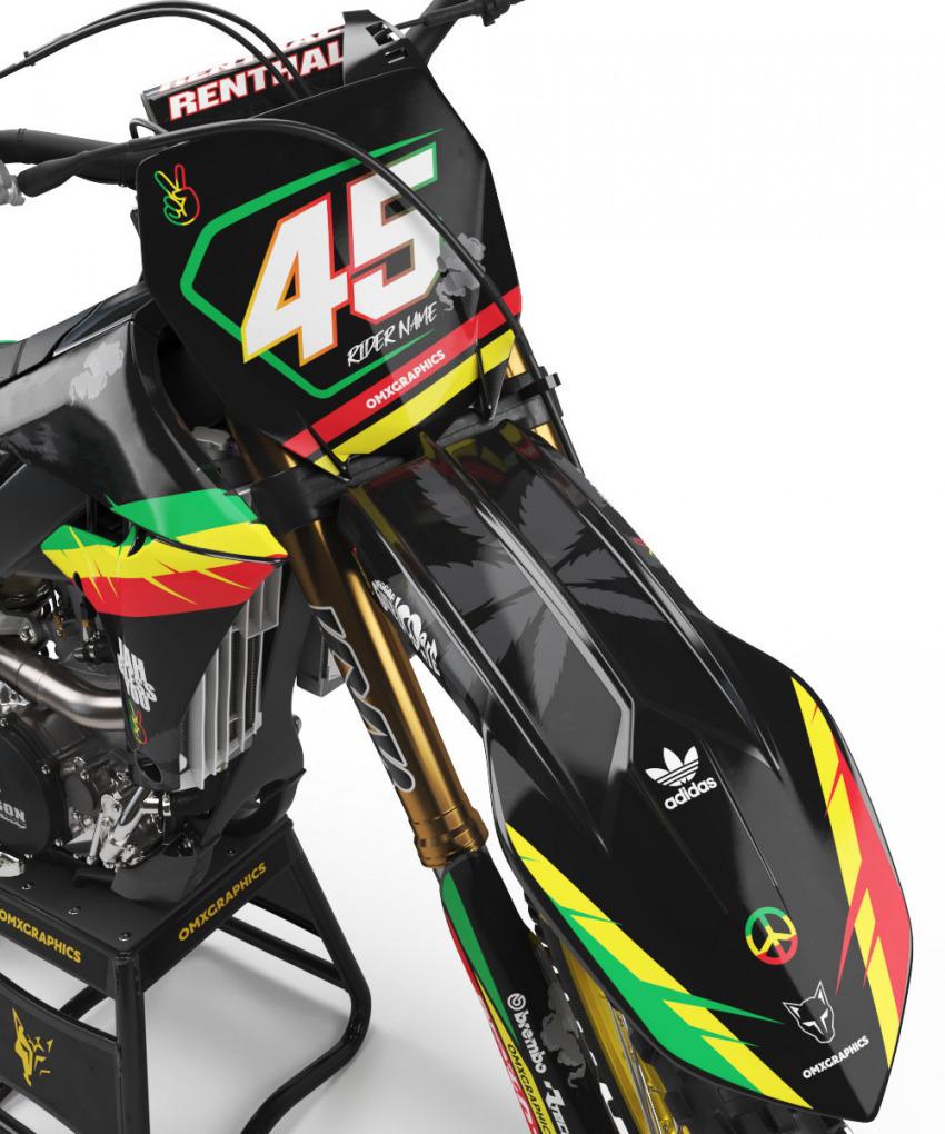 Yamaha Motocross Graphics Kit Rasta Frpnt