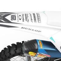 White Grey and Teal Graphics set for KTM - Back