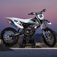 White Grey and Teal Graphics set for KTM - Promo