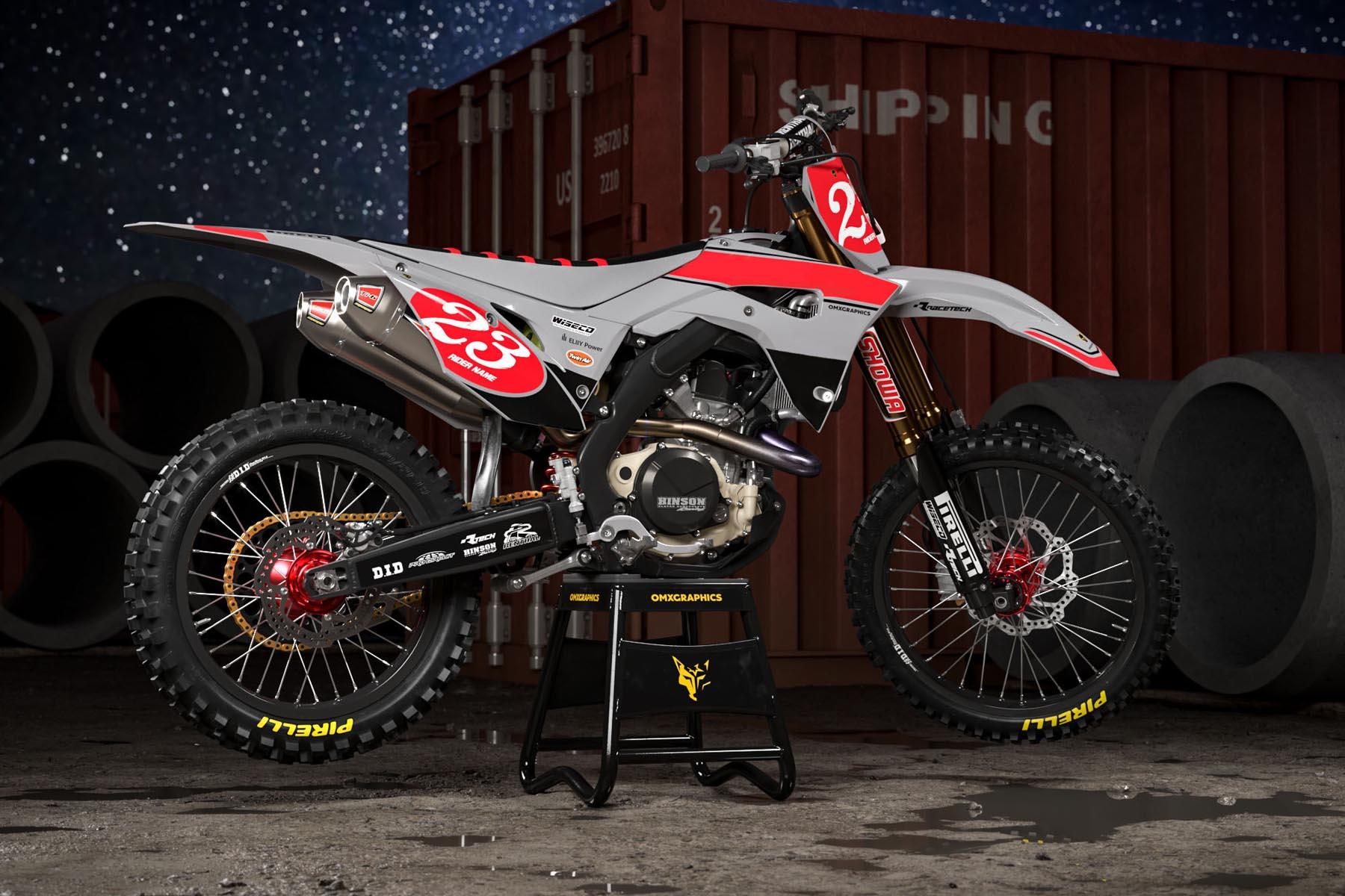 Honda Motocross Graphics Kit Legacy Grey Promo