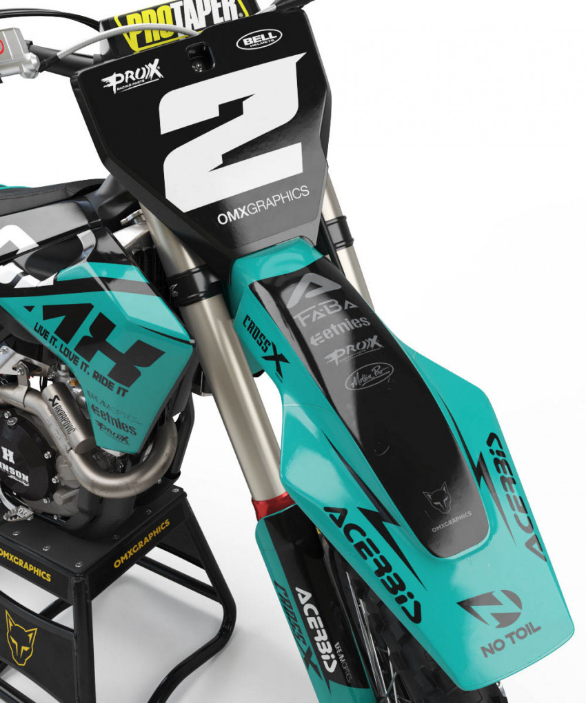 Husqvarna Mx Graphics Kit Corsa Teal Front