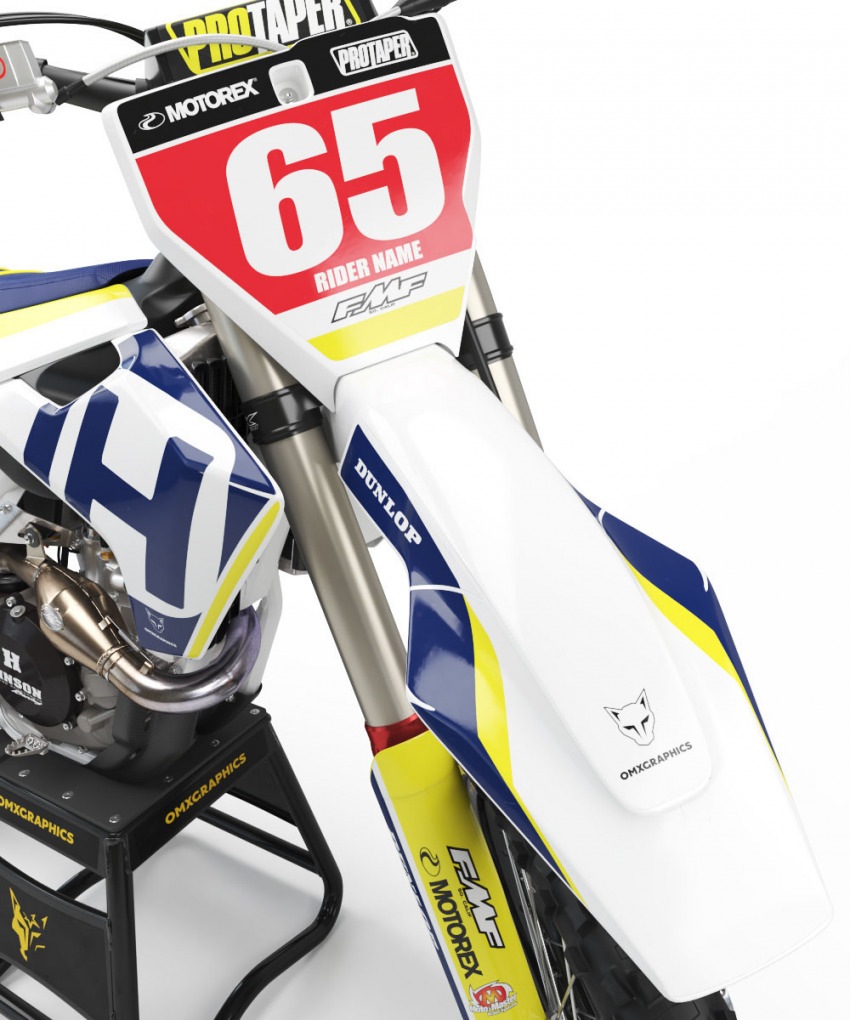 Husqvarna Mx Graphics Kit Legacy White Front