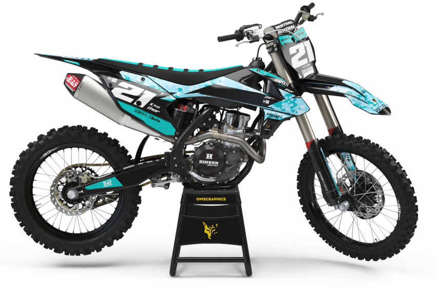 Blue Naval Camo Customizable KTM Graphics set