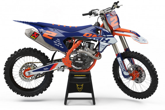 Blue and Orange KTM Custom graphics set