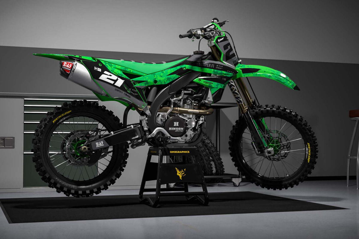 Kawasaki Mx Graphics Kit Semper Fi Green Promo