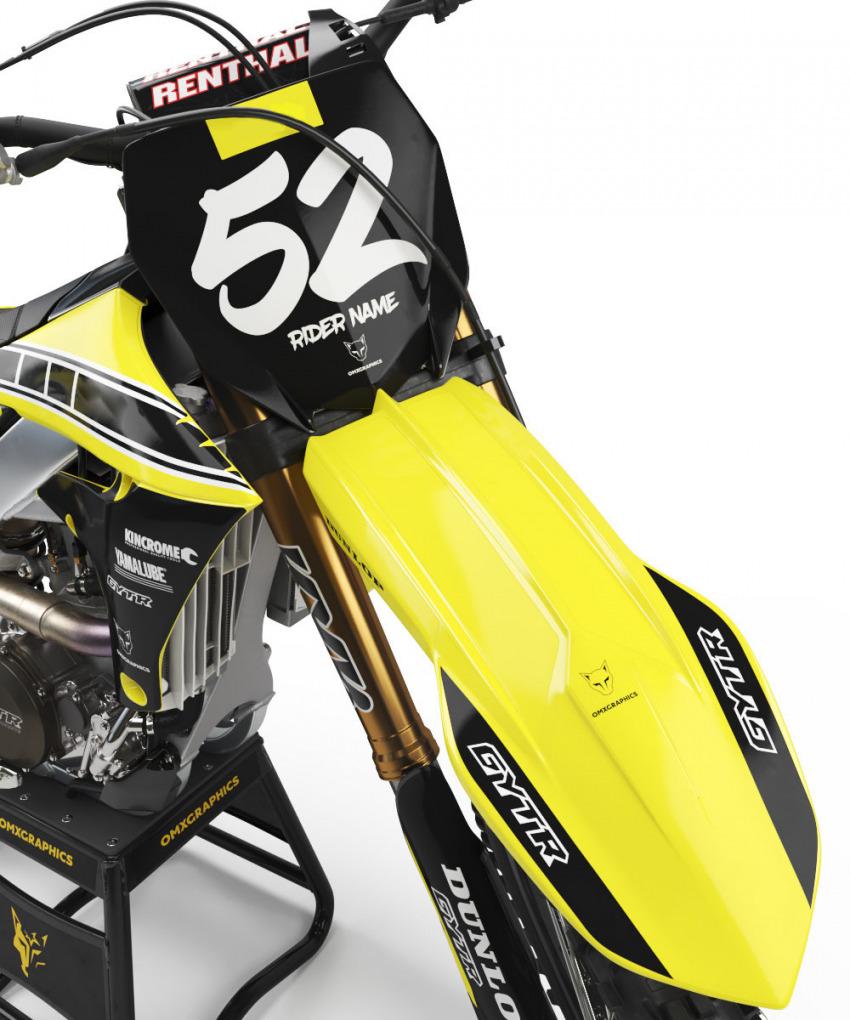 Yamaha Mx Graphics Kit Legacy Black Yellow Front
