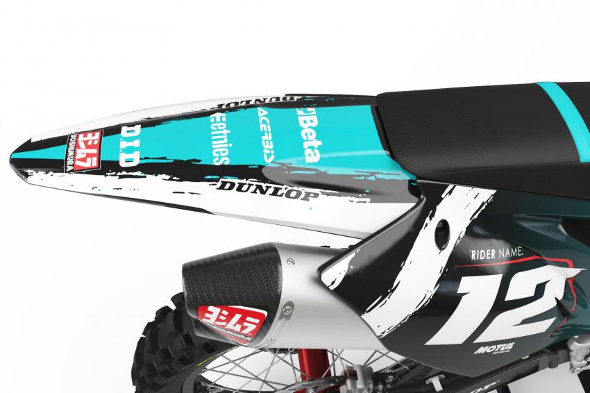 Kawasaki Motocross Graphics Kit Mx Torn Dark Teal Tail