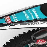 GasGas Dirt Bike Graphics Kit Torn Teal Grey Tail