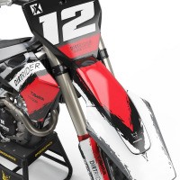 Husqvarna Dirt Bike Graphics Kit Torn Red Front