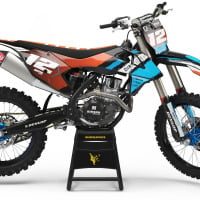 Teal and Orange Custom Graphics for KTM